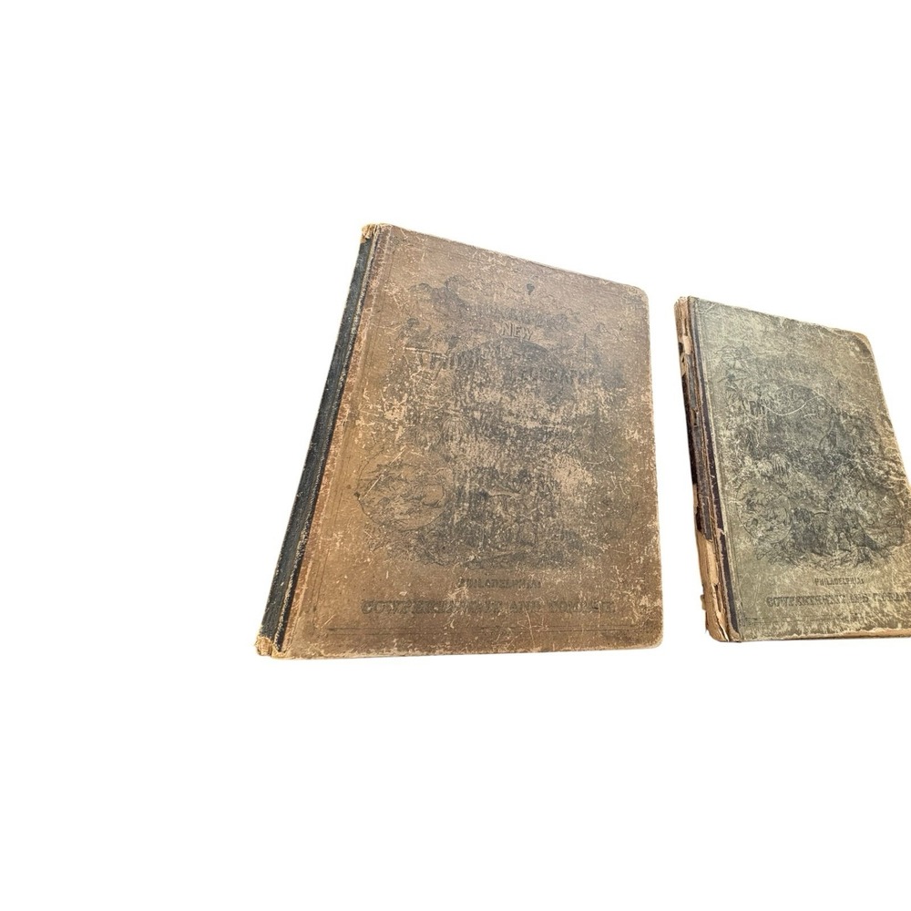 Antique Warren's New Primary Geography Books 1873 & 1877 Lot of 2